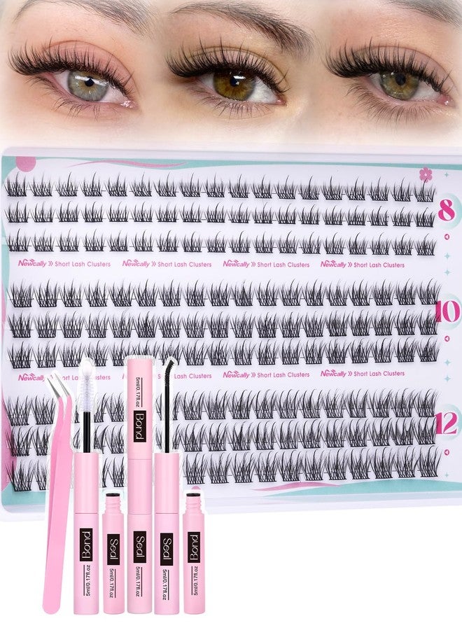 Newcally 8-10-12MM Short Lash Clusters Kit Natural Look DIY Lash Extension Kit C-curly Eyelash Clusters Kit Ultra Thin Lash Band Individual Lashes Kit by Newcally - Image 1